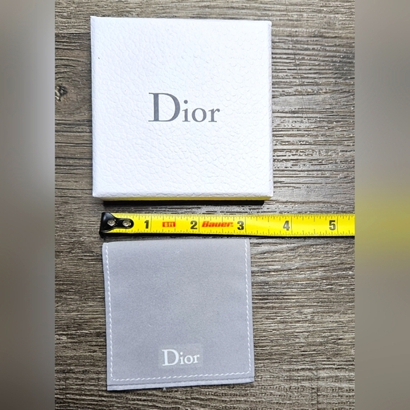 COPY CHRISTIAN DIOR White Jewelry Gift Box Grey Velvet Pouch Logo Ribbon Set lot - Picture 6 of 6
